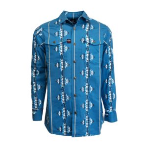 Camisa de Trabajo Resistente al Fuego Corvo LLC FR Azul.