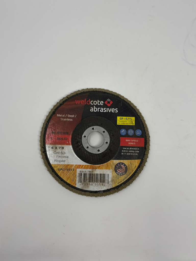 Disco de Láminas de Circonio Weldcote Abrasives Z-SOLID (UPC: 10512 / Grano 60)
