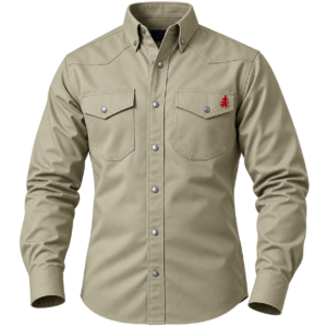 FR Western Style Pearl Snap - Khaki